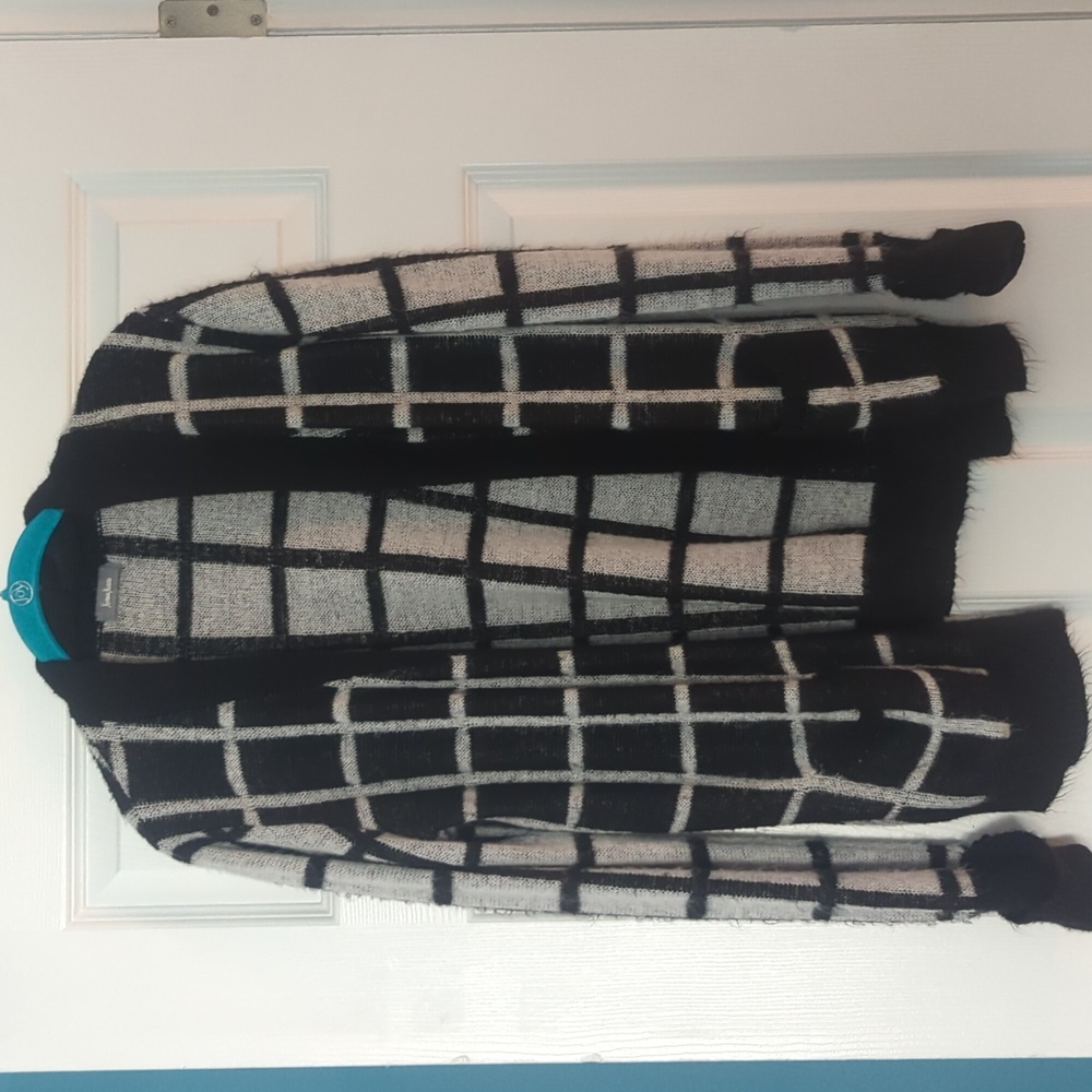 Neiman Marcus fuzzy cardigan with pockets